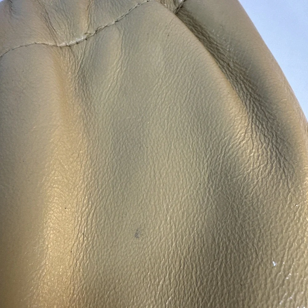 Vintage ANDE Beige Leather Chain‎ Strap Purse